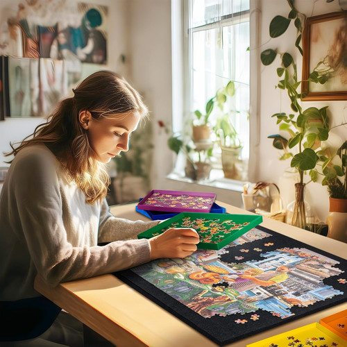 Foldable jigsaw puzzle board - jigsaw,